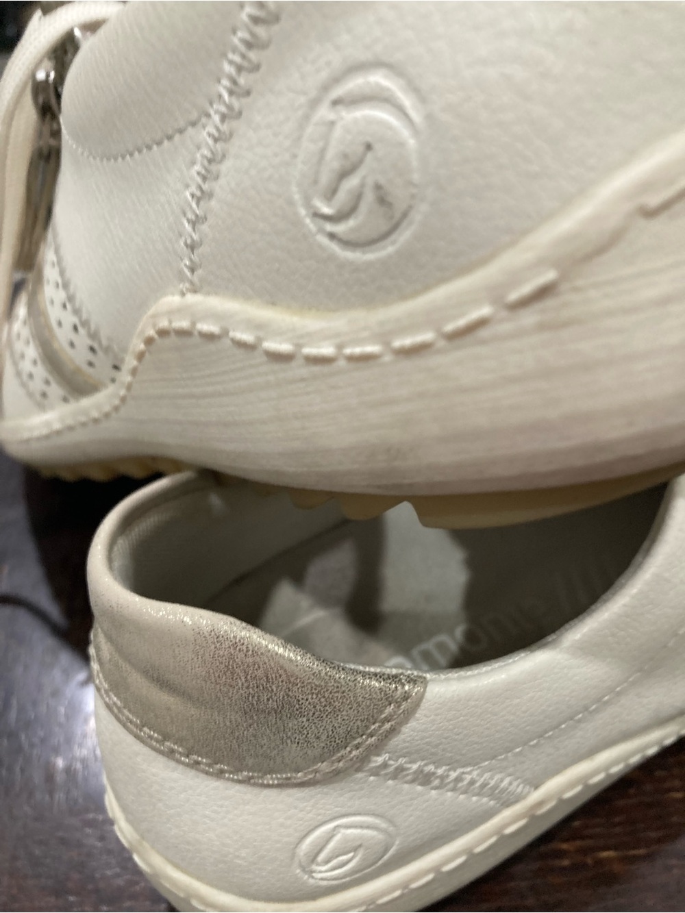 Remonte white Lace-Up Sneakers with Side Zips